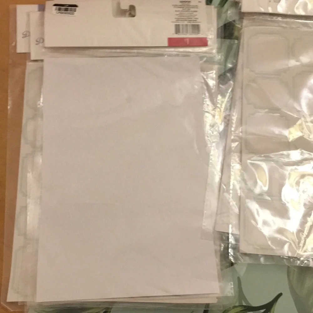 New Bundle Of 7 Dry Erase Labels White Light Blue 18 Stickers per Sheet